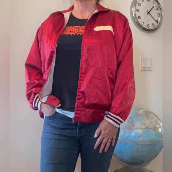 Vintage Red Satin Baseball Style Jacket - Picture 12 of 12